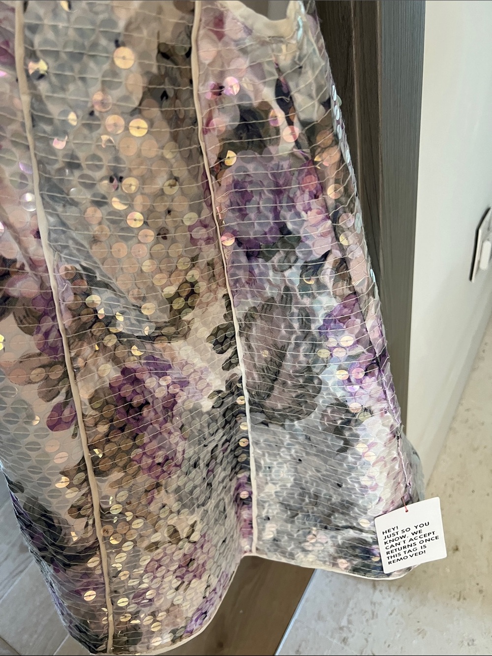 NWT ASOS Design Floral White & Lavender A-Line Mini Dress US 8 - Picture 4 of 11